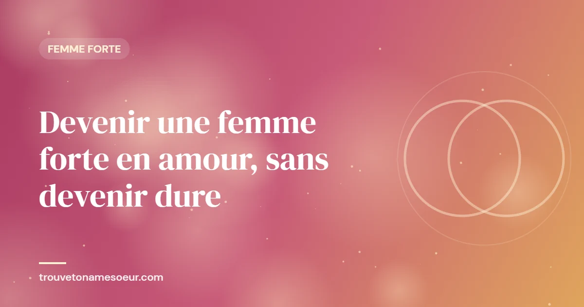 Devenir une femme forte en amour, sans devenir dure