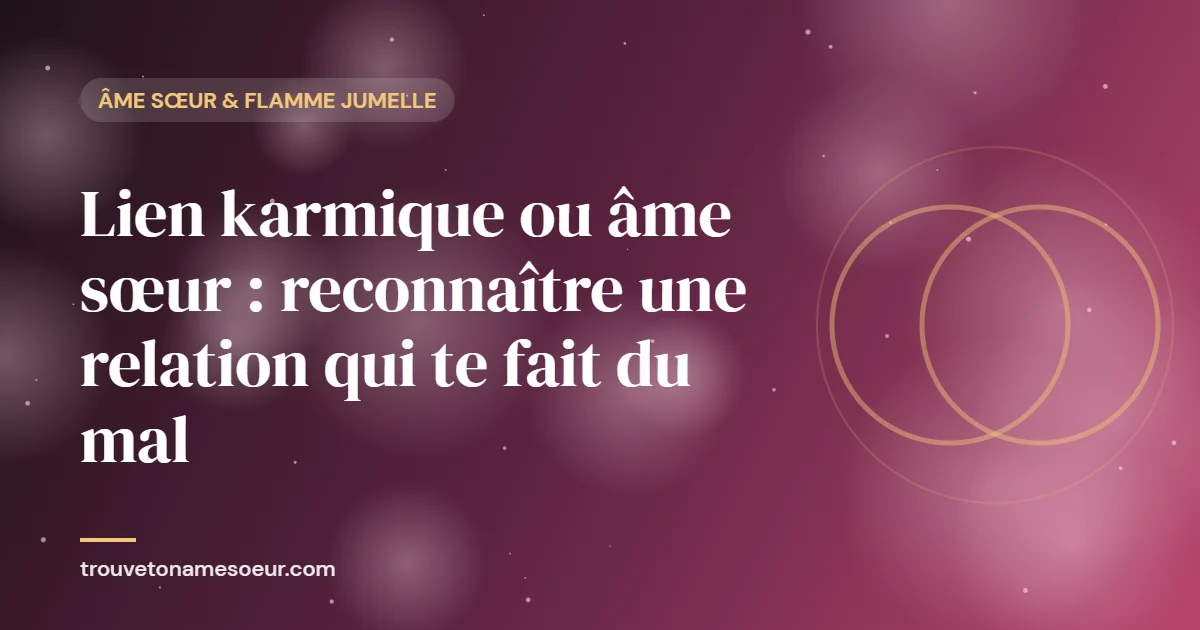 Lien karmique ou âme sœur : reconnaître une relation qui te fait du mal