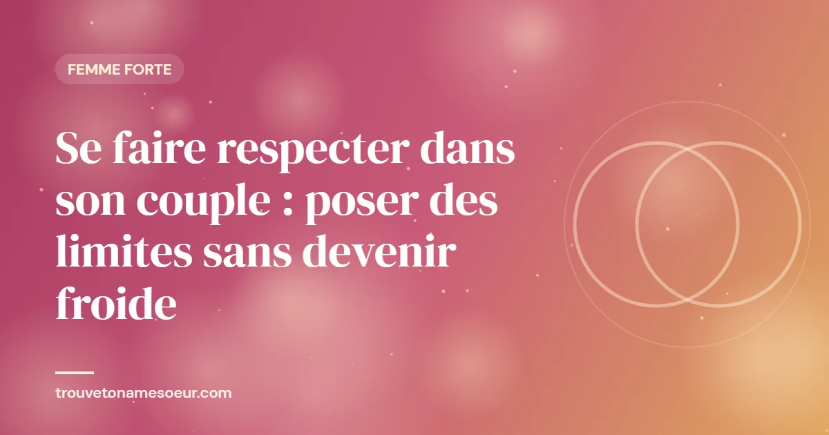 Se faire respecter dans son couple : poser des limites sans devenir froide